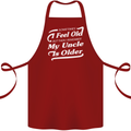 My Uncle is Older 30th 40th 50th Birthday Cotton Apron 100% Organic Maroon