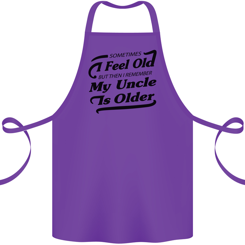 My Uncle is Older 30th 40th 50th Birthday Cotton Apron 100% Organic Purple