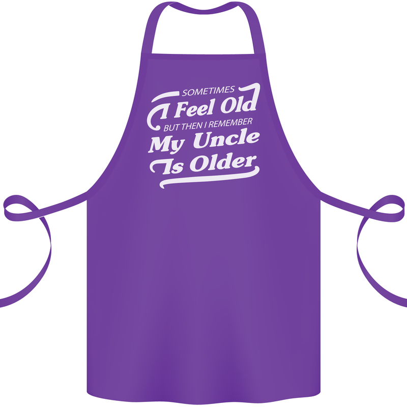My Uncle is Older 30th 40th 50th Birthday Cotton Apron 100% Organic Purple