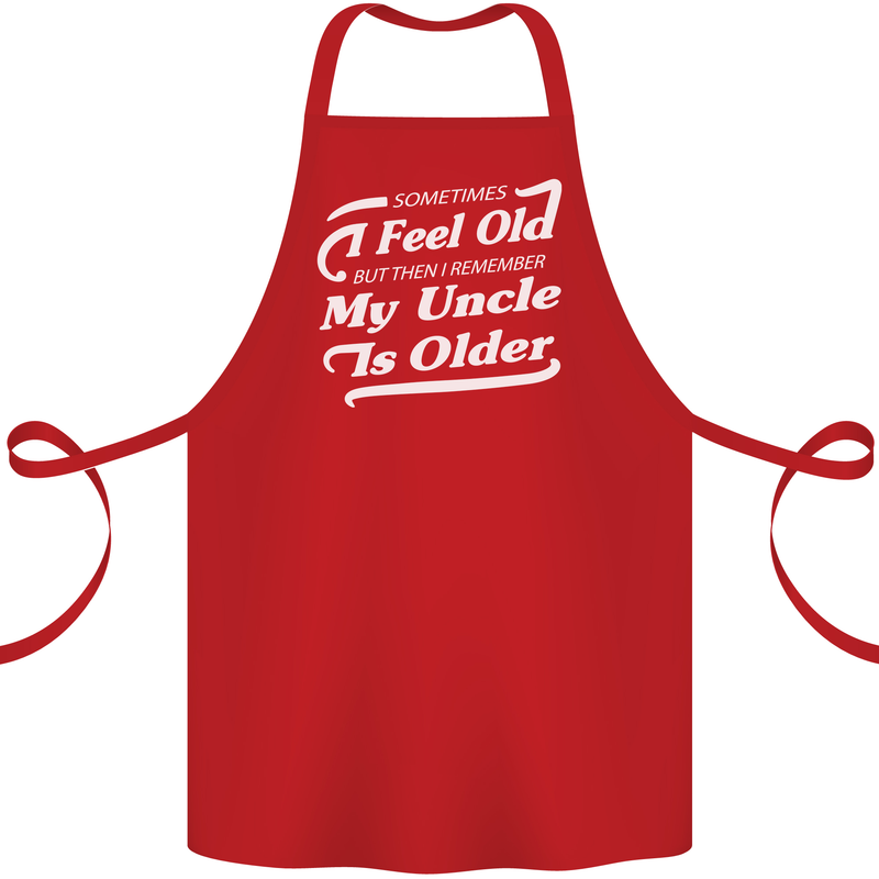 My Uncle is Older 30th 40th 50th Birthday Cotton Apron 100% Organic Red