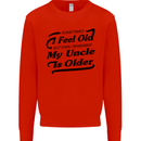 My Uncle is Older 30th 40th 50th Birthday Kids Sweatshirt Jumper Bright Red