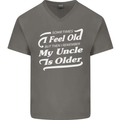 My Uncle is Older 30th 40th 50th Birthday Mens V-Neck Cotton T-Shirt Charcoal
