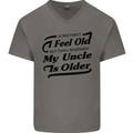 My Uncle is Older 30th 40th 50th Birthday Mens V-Neck Cotton T-Shirt Charcoal