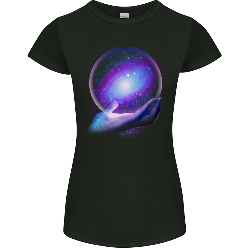 My Universe Planets Astronomy Space Galaxy Womens Petite Cut T-Shirt Black