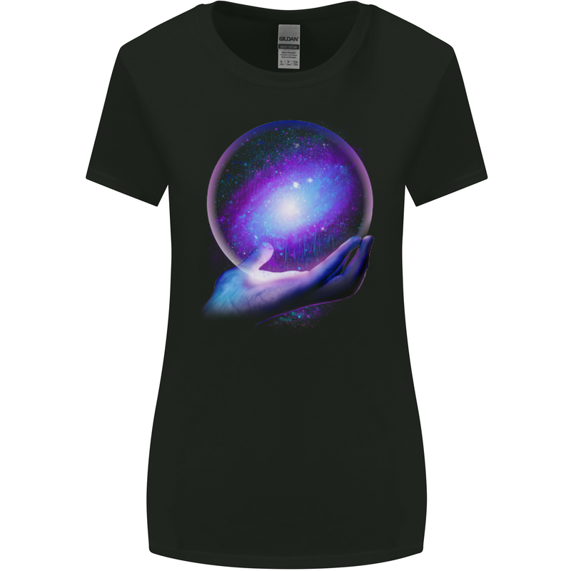 My Universe Planets Astronomy Space Galaxy Womens Wider Cut T-Shirt Black