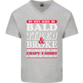 My Wife Made Me Bald Tired & Broke Mens V-Neck Cotton T-Shirt Sports Grey