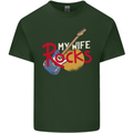 My Wife Rocks Funny Music Guitar Mens Cotton T-Shirt Tee Top Forest Green