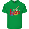 My Wife Rocks Funny Music Guitar Mens Cotton T-Shirt Tee Top Irish Green