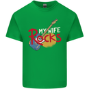 My Wife Rocks Funny Music Guitar Mens Cotton T-Shirt Tee Top Irish Green