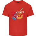 My Wife Rocks Funny Music Guitar Mens Cotton T-Shirt Tee Top Red