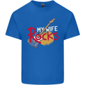 My Wife Rocks Funny Music Guitar Mens Cotton T-Shirt Tee Top Royal Blue