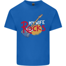 My Wife Rocks Funny Music Guitar Mens Cotton T-Shirt Tee Top Royal Blue