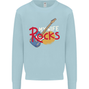 My Wife Rocks Funny Music Guitar Mens Sweatshirt Jumper Light Blue