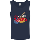 My Wife Rocks Funny Music Guitar Mens Vest Tank Top Navy Blue