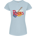 My Wife Rocks Funny Music Guitar Womens Petite Cut T-Shirt Light Blue