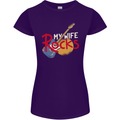 My Wife Rocks Funny Music Guitar Womens Petite Cut T-Shirt Purple