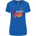 My Wife Rocks Funny Music Guitar Womens Wider Cut T-Shirt Royal Blue