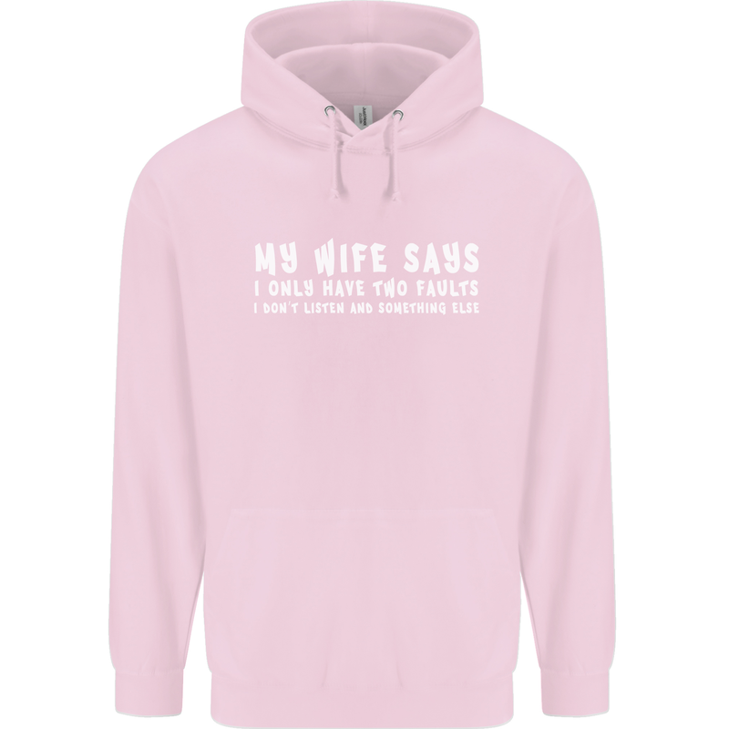 My Wife Says Funny Sarcastic Husband Couple Mens 80% Cotton Hoodie Light Pink