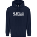 My Wife Says Funny Sarcastic Husband Couple Mens 80% Cotton Hoodie Navy Blue