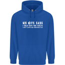 My Wife Says Funny Sarcastic Husband Couple Mens 80% Cotton Hoodie Royal Blue