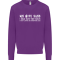 My Wife Says Funny Sarcastic Husband Couple Mens Sweatshirt Jumper Purple