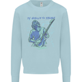 My World Is Six Strings Guitar Rock Music Kids Sweatshirt Jumper Light Blue