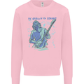 My World Is Six Strings Guitar Rock Music Kids Sweatshirt Jumper Light Pink