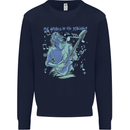 My World Is Six Strings Guitar Rock Music Mens Sweatshirt Jumper Navy Blue