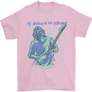 My World Is Six Strings Guitar Rock Music Mens T-Shirt 100% Cotton Light Pink