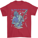 My World Is Six Strings Guitar Rock Music Mens T-Shirt 100% Cotton Red
