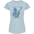 My World Is Six Strings Guitar Rock Music Womens Petite Cut T-Shirt Light Blue