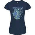 My World Is Six Strings Guitar Rock Music Womens Petite Cut T-Shirt Navy Blue