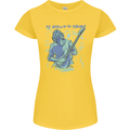 My World Is Six Strings Guitar Rock Music Womens Petite Cut T-Shirt Yellow