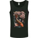 Mystical Koi Carp Flowers Mens Vest Tank Top Black