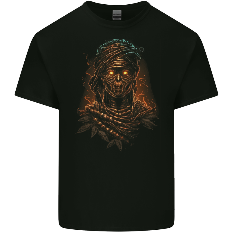 Mystical Mummy Egyptian Demon Fantasy Mens Cotton T-Shirt Tee Top BLACK