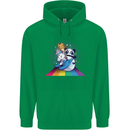 Mystical Panda Bear Unicorn Cat and Shark Childrens Kids Hoodie Irish Green