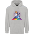 Mystical Panda Bear Unicorn Cat and Shark Childrens Kids Hoodie Sports Grey