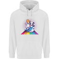 Mystical Panda Bear Unicorn Cat and Shark Childrens Kids Hoodie White