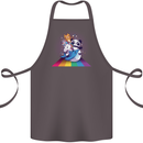 Mystical Panda Bear Unicorn Cat and Shark Cotton Apron 100% Organic Dark Grey