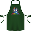 Mystical Panda Bear Unicorn Cat and Shark Cotton Apron 100% Organic Forest Green