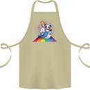 Mystical Panda Bear Unicorn Cat and Shark Cotton Apron 100% Organic Khaki