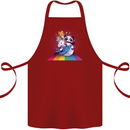 Mystical Panda Bear Unicorn Cat and Shark Cotton Apron 100% Organic Maroon
