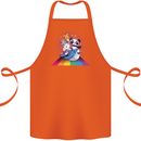 Mystical Panda Bear Unicorn Cat and Shark Cotton Apron 100% Organic Orange