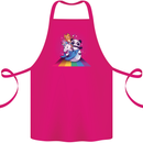 Mystical Panda Bear Unicorn Cat and Shark Cotton Apron 100% Organic Pink