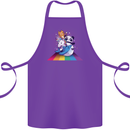 Mystical Panda Bear Unicorn Cat and Shark Cotton Apron 100% Organic Purple
