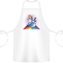 Mystical Panda Bear Unicorn Cat and Shark Cotton Apron 100% Organic White
