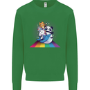 Mystical Panda Bear Unicorn Cat and Shark Kids Sweatshirt Jumper Irish Green