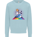 Mystical Panda Bear Unicorn Cat and Shark Kids Sweatshirt Jumper Light Blue