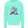 Mystical Panda Bear Unicorn Cat and Shark Kids Sweatshirt Jumper Peppermint