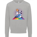 Mystical Panda Bear Unicorn Cat and Shark Kids Sweatshirt Jumper Sports Grey